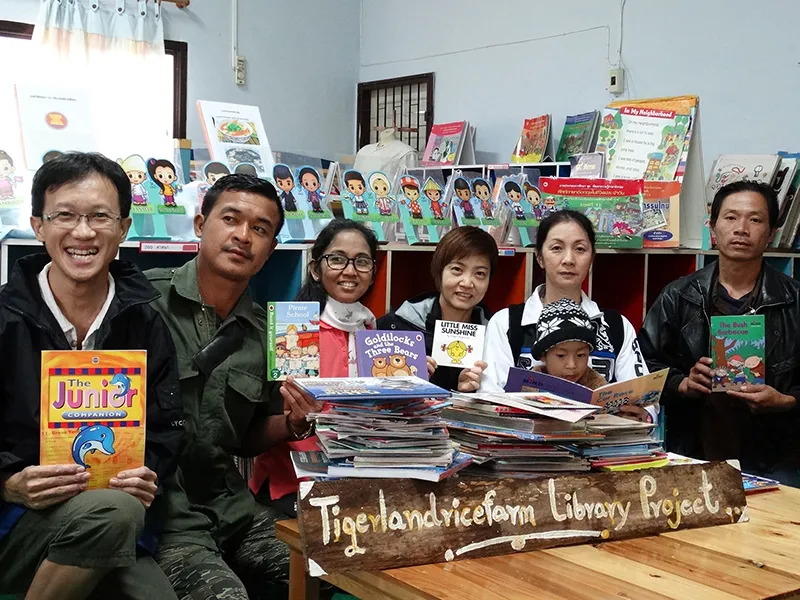 Village school library built with support from Tigerland Rice Farm