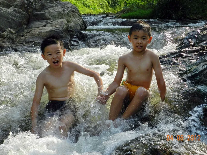 River play and hill walks near Tigerland Rice Farm